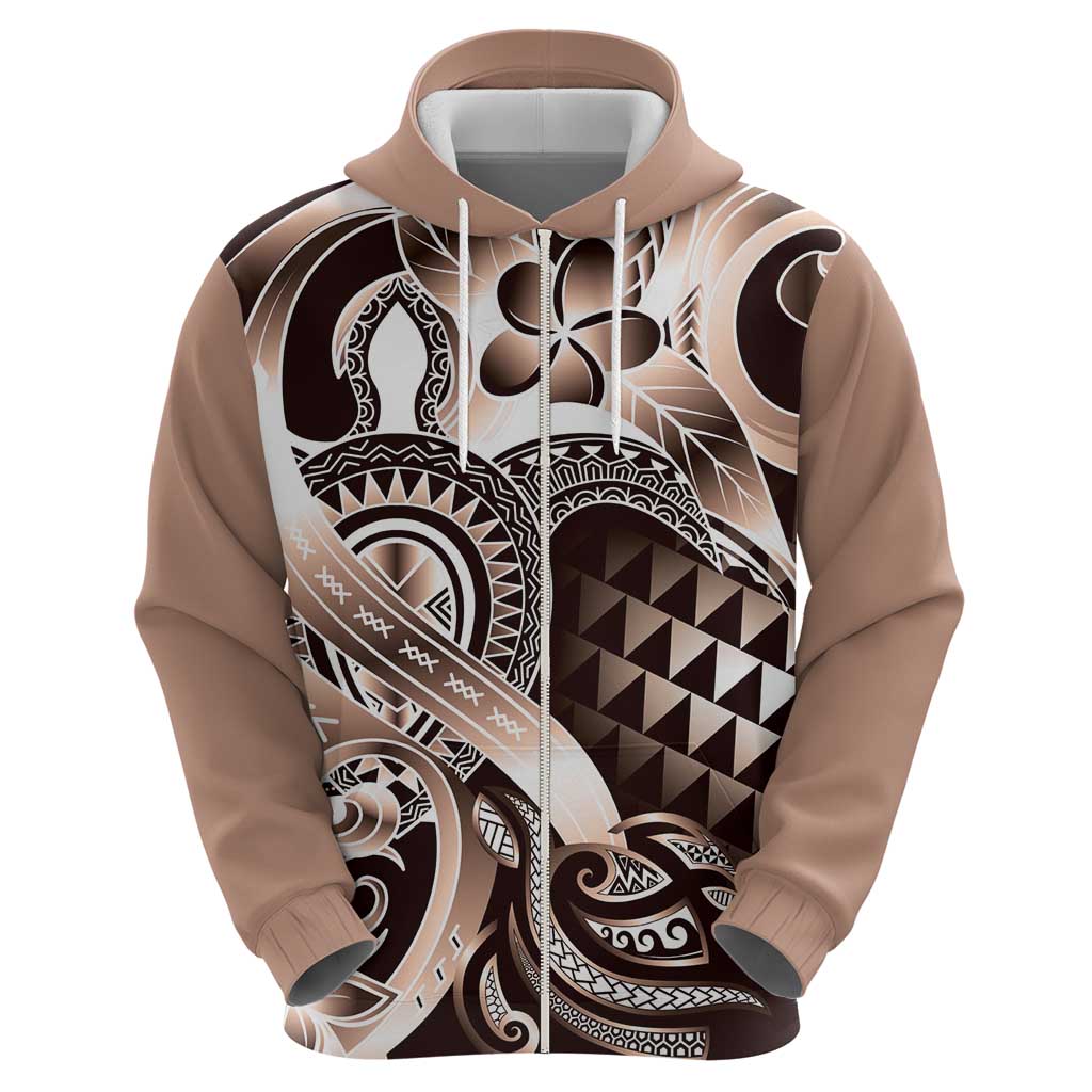 Aloha Mocha Mousse Tribal Honu Tattoo Hoodie