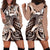 Aloha Mocha Mousse Tribal Honu Tattoo Hoodie Dress