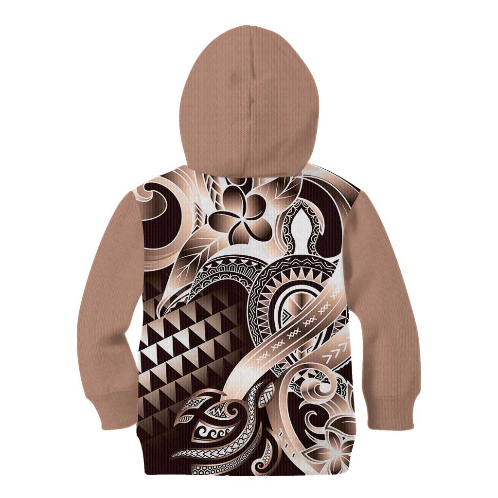 Aloha Mocha Mousse Tribal Honu Tattoo Kid Hoodie