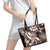 Aloha Mocha Mousse Tribal Honu Tattoo Leather Tote Bag