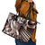 Aloha Mocha Mousse Tribal Honu Tattoo Leather Tote Bag