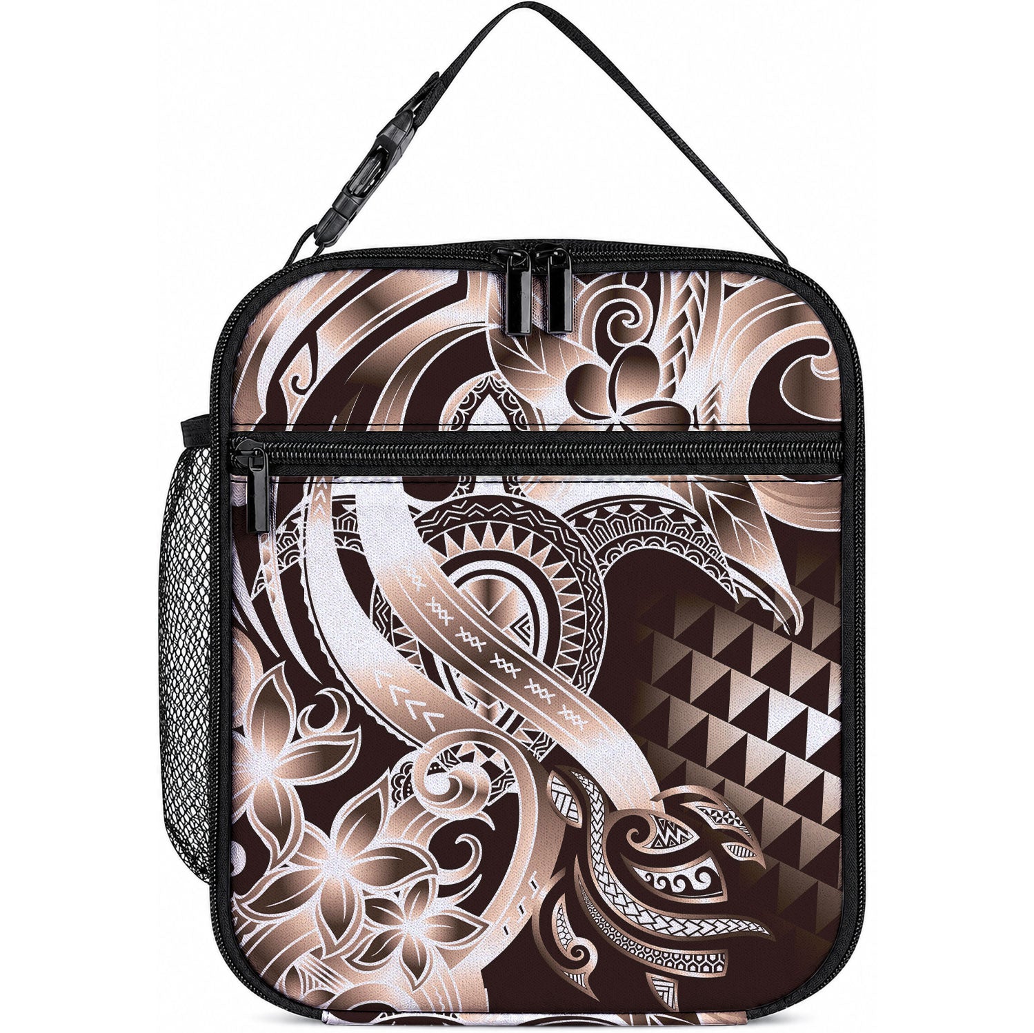Aloha Mocha Mousse Tribal Honu Tattoo Lunch Bag LT9 10.2 × 8.3 × 4.3 inch Mocha Mousse - Polynesian Pride