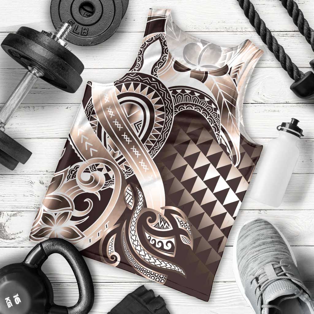 Aloha Mocha Mousse Tribal Honu Tattoo Men Tank Top