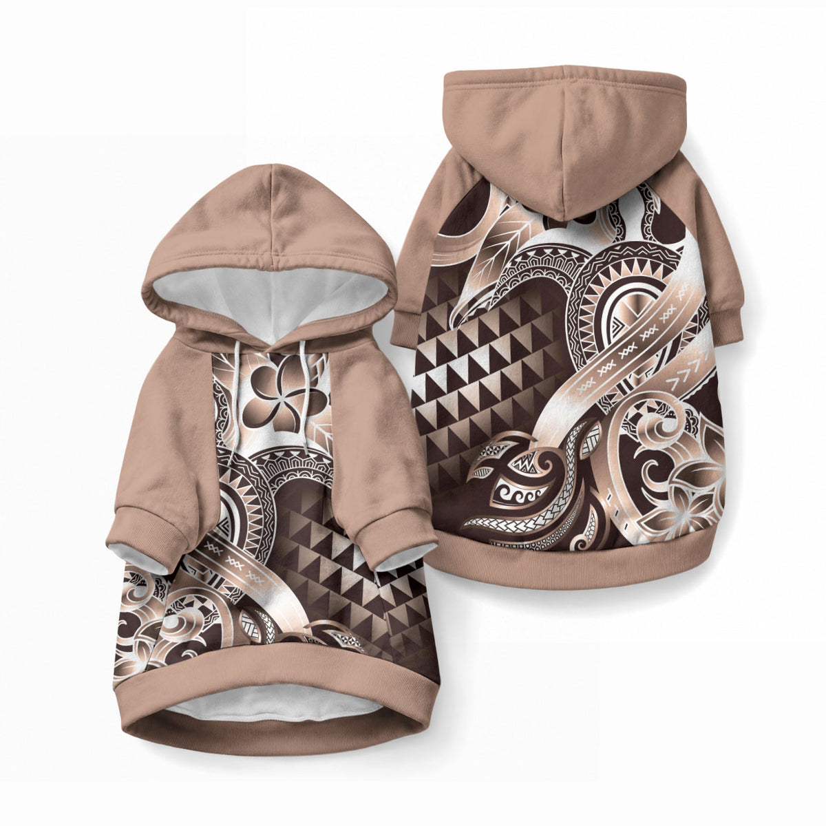 Aloha Mocha Mousse Tribal Honu Tattoo Pet Hoodie LT9 Pullover Mocha Mousse - Polynesian Pride