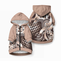 Aloha Mocha Mousse Tribal Honu Tattoo Pet Hoodie LT9 Zip-up Mocha Mousse - Polynesian Pride