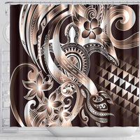 Aloha Mocha Mousse Tribal Honu Tattoo Shower Curtain