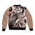 Aloha Mocha Mousse Tribal Honu Tattoo Sleeve Zip Bomber Jacket