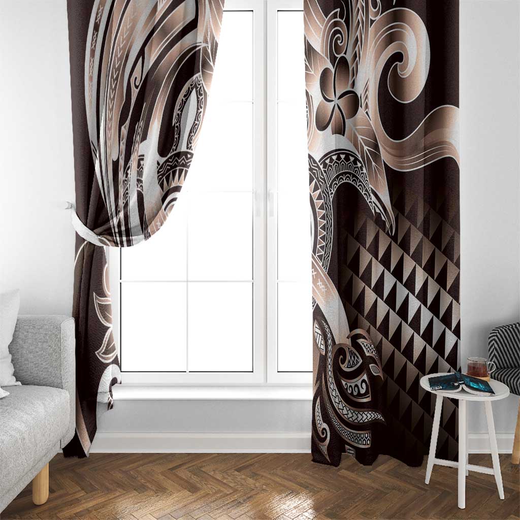 Aloha Mocha Mousse Tribal Honu Tattoo Window Curtain