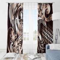 Aloha Mocha Mousse Tribal Honu Tattoo Window Curtain