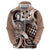 Aloha Mocha Mousse Tribal Honu Tattoo Zip Hoodie
