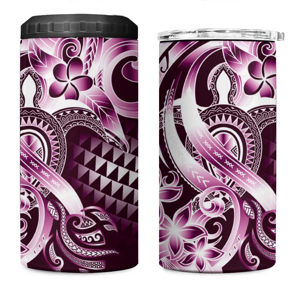 Aloha Pink Tribal Honu Tattoo 4 in 1 Can Cooler Tumbler
