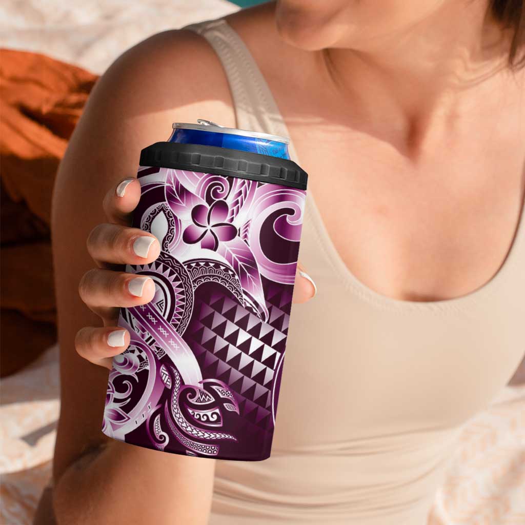 Aloha Pink Tribal Honu Tattoo 4 in 1 Can Cooler Tumbler