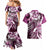 Aloha Pink Tribal Honu Tattoo Couples Matching Mermaid Dress and Hawaiian Shirt