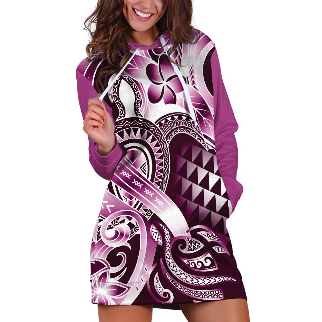 Aloha Pink Tribal Honu Tattoo Hoodie Dress