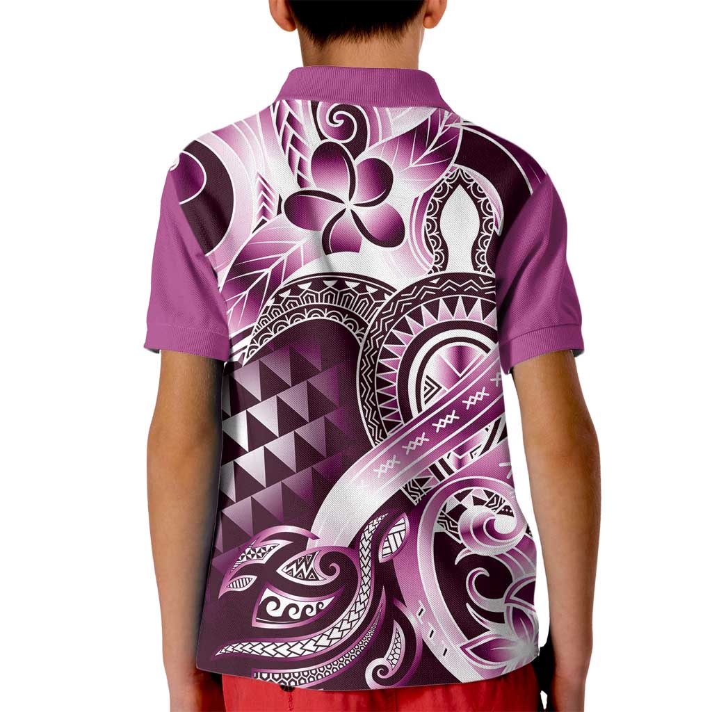 Aloha Pink Tribal Honu Tattoo Kid Polo Shirt