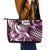 Aloha Pink Tribal Honu Tattoo Leather Tote Bag