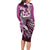 Aloha Pink Tribal Honu Tattoo Long Sleeve Bodycon Dress