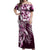 Aloha Pink Tribal Honu Tattoo Off Shoulder Maxi Dress