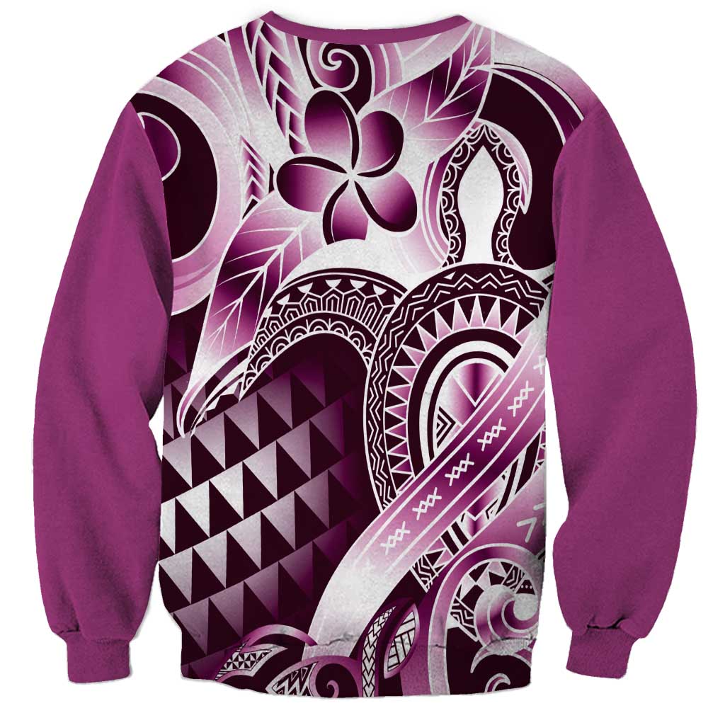 Aloha Pink Tribal Honu Tattoo Sweatshirt