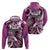 Aloha Pink Tribal Honu Tattoo Zip Hoodie