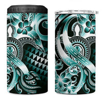 Aloha Turquoise Tribal Honu Tattoo 4 in 1 Can Cooler Tumbler
