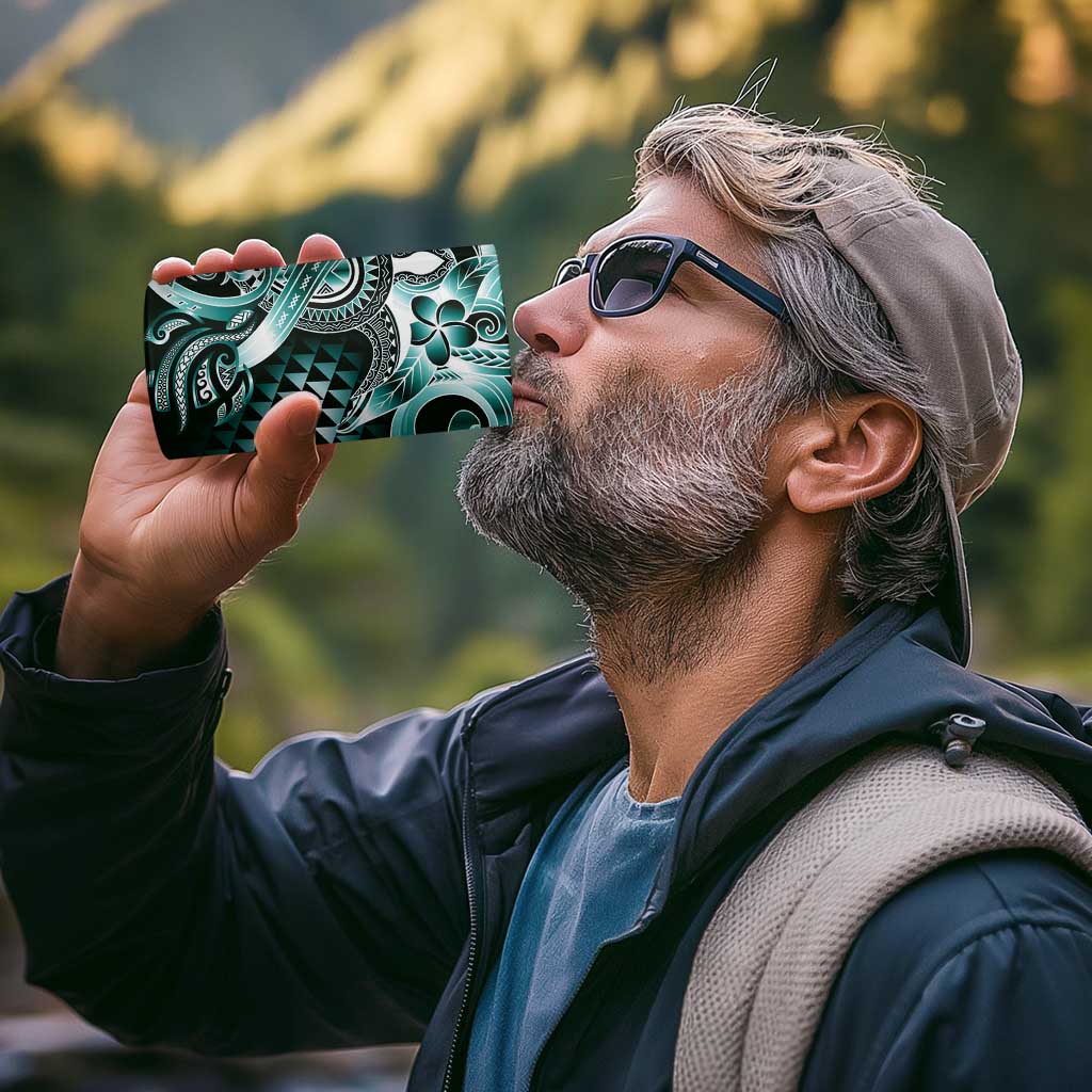 Aloha Turquoise Tribal Honu Tattoo 4 in 1 Can Cooler Tumbler