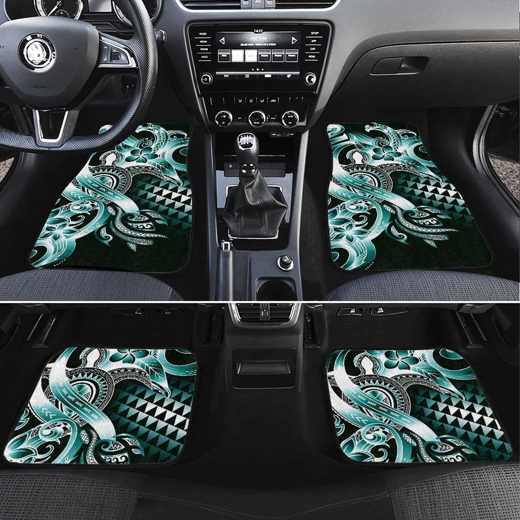 Aloha Turquoise Tribal Honu Tattoo Car Mats