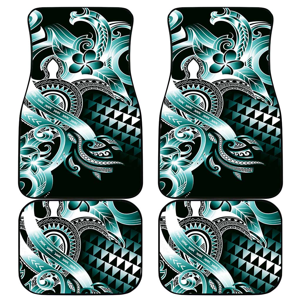 Aloha Turquoise Tribal Honu Tattoo Car Mats