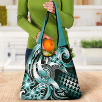 Aloha Turquoise Tribal Honu Tattoo Grocery Bag