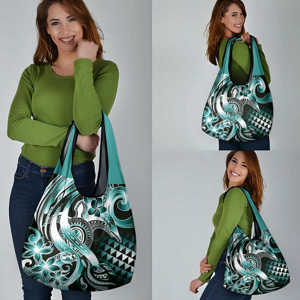 Aloha Turquoise Tribal Honu Tattoo Grocery Bag