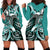 Aloha Turquoise Tribal Honu Tattoo Hoodie Dress