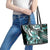 Aloha Turquoise Tribal Honu Tattoo Leather Tote Bag