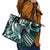 Aloha Turquoise Tribal Honu Tattoo Leather Tote Bag