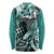 Aloha Turquoise Tribal Honu Tattoo Long Sleeve Shirt