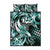 Aloha Turquoise Tribal Honu Tattoo Quilt Bed Set