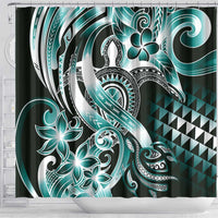 Aloha Turquoise Tribal Honu Tattoo Shower Curtain