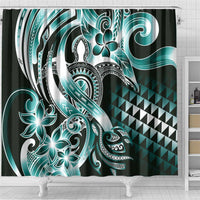 Aloha Turquoise Tribal Honu Tattoo Shower Curtain