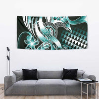 Aloha Turquoise Tribal Honu Tattoo Tapestry