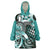 Aloha Turquoise Tribal Honu Tattoo Wearable Blanket Hoodie