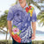 Personalised Chuuk States Humpback Whale Hawaiian Shirt Polynesian Tropical Flowers