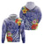 Personalised Chuuk States Humpback Whale Hoodie Polynesian Tropical Flowers