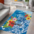 Personalised Kosrae States Humpback Whale Area Rug Polynesian Tropical Flowers