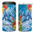 Personalised Kosrae States Humpback Whale 4 in 1 Can Cooler Tumbler Polynesian Tropical Flowers