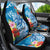 Personalised Kosrae States Humpback Whale Car Seat Cover Polynesian Tropical Flowers