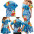 Personalised Kosrae States Humpback Whale Family Matching Mermaid Dress and Hawaiian Shirt Polynesian Tropical Flowers