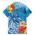 Personalised Kosrae States Humpback Whale Family Matching Mermaid Dress and Hawaiian Shirt Polynesian Tropical Flowers