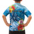 Personalised Kosrae States Humpback Whale Family Matching Puletasi and Hawaiian Shirt Polynesian Tropical Flowers