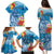 Personalised Kosrae States Humpback Whale Family Matching Puletasi and Hawaiian Shirt Polynesian Tropical Flowers