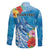 Personalised Kosrae States Humpback Whale Family Matching Puletasi and Hawaiian Shirt Polynesian Tropical Flowers