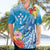 Personalised Kosrae States Humpback Whale Hawaiian Shirt Polynesian Tropical Flowers